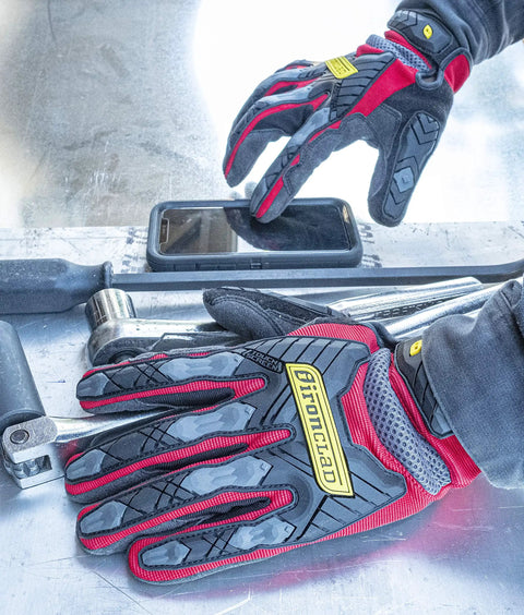 Impact 360 Cut A6 Work Gloves With Touchscreen Conductive Palms And Fingers ANSI A6 Cut Protection Anti Vibration Palm Pads Machine