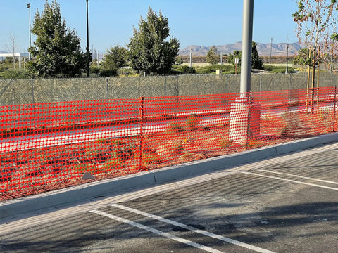 Heavy Duty Orange Safety Fence For Construction And Crowd Control 4 Ft By 100 Ft Per Roll DOT Approved Temporary Barrier Solid Mesh High Tensile Strength Six Roll Pack Straight Up Bulletproof For Any Work Site