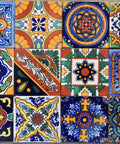 Forty Hand Painted Mexican Talavera Tiles 6x6 Ceramic Set For Backsplash And Stair Projects 10 Unique Designs Handmade In Mexico