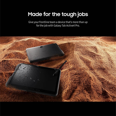 Rugged Ten Point One Inch Android Tablet Packing 128 Gigabytes Of Storage And Fully Unlocked Lte Capability Built Tough for tough jobs on a sandy surface.