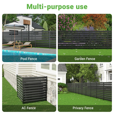 42 Inch By 38 Inch Outdoor Metal Privacy Fence Panels No Fade Rust Resistant For Outside Use, AC Fence, Pool Privacy