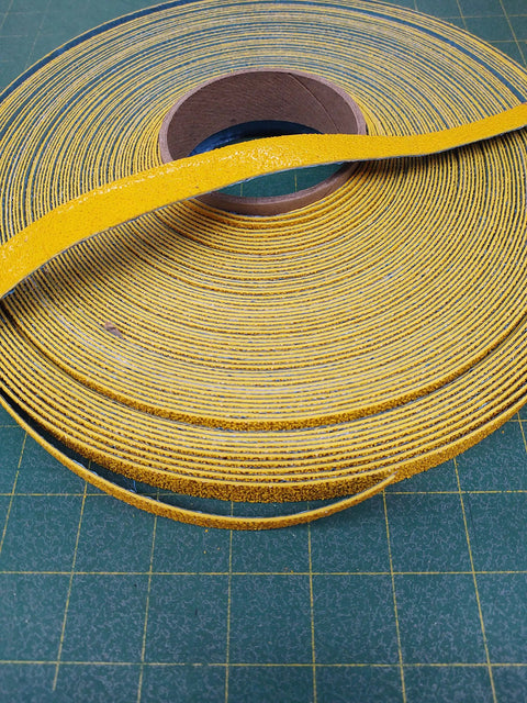 Roll of Slip Resistant Sensory Path And Safety Tape For Outdoors, Heavy Duty Rubber Base, Yellow Reflective Pavement Marking Tape RPT 750