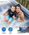Heavy Duty Swimming Pool Water Test Kit Catches Sneaky Pseudomonas And Coliforms For Hot Tub Spa Pond shows a mother and son in a spa.