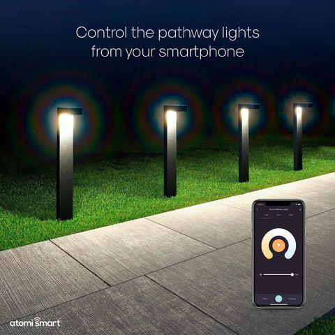 Smart WiFi Pathway Lights Two Pack Extension Kit, 800 Lumen Tunable Dimmable LED Dope Landscape Lighting with smartphone control app
