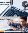Cordless Screwdriver Set With 32 Magnetic Bits And 4 LED Lights used in electric and manual modes for electronics repair