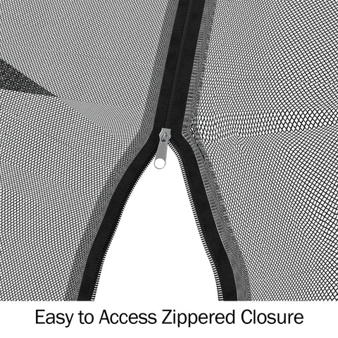 Close-up of zippered entry on Patio Umbrella Mosquito Net With Zippered Mesh For 7.5 Foot Umbrellas, easy access highlighted