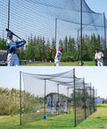 70 Foot Baseball Batting Cage For Backyard Practice With Durable Netting And Frame, Baseball And Softball Pitching Training Net System, Weather Resistant Outdoor Cage For Hitting, Pitching And Team Practice