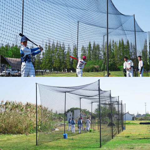 70 Foot Baseball Batting Cage For Backyard Practice With Durable Netting And Frame, Baseball And Softball Pitching Training Net System, Weather Resistant Outdoor Cage For Hitting, Pitching And Team Practice