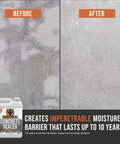 Before and after image showing effectiveness of Kick Weather Off Your Slab With This Contractor Grade Concrete Sealer Concentrate.