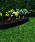 Killer 4 Inch No Dig Landscape Edging Kit With 75 Foot Black Plastic Edging Coil Separating Grass and Flower Bed