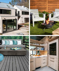 Modern patio and outdoor spaces featuring Solid Color Cedar Acrylic Deck Stain Gallon No Mess Easy To Apply Outdoor Wood Finish.