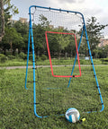 Adjustable Volleyball Rebounder Net 7x4 Ft With PU Volleyball And Stakes for easy setup in a park setting