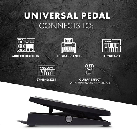 EX-P Expression Pedal For Keyboards And MIDI Controllers Control Real Time Expression, connects to instruments diagram