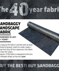 Extra Wide 10 Foot By 200 Foot Landscape Fabric Roll for Weed Barrier and Ground Cover in the Garden, heavy duty roll displayed