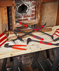 Flat Pry Bar With Precision Ground Ends And Nail Slot In Claw And Pry End For Easy Nail Pulling, High Visibility Red Finish