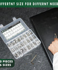 Top Shelf Metric Socket Head Cap Screws Kit 304 Stainless Steel Bolts And Nuts Assortment Rust Proof Heavy Duty Fasteners For Garage And Household Maintenance in organized case with assorted fasteners.