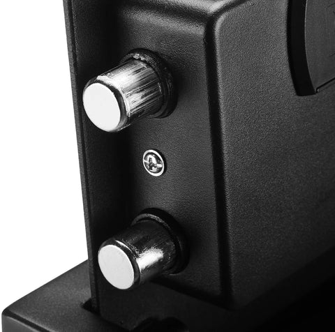 Close-up of the Slim Desk Drawer Safe With Programmable Electronic Keypad For Quick Access Locks It Down In A Drawer One Tenth Cu Ft Capacity Black