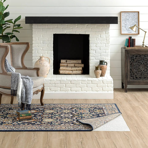 Living room with area rug showing Non Slip Rug Pad Gripper For Area Rugs 1 Foot 6 Inch By 2 Foot 6 Inch Ultra Low Profile Anti Skid Under Rug