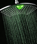 12 Inch Chrome Rainfall LED Shower Head With Color Changing LED LCD Temperature Display Curved Fan Design 123 Rub Free Jets Powered By Running Water No Batteries Needed Spa Quality Shower Experience