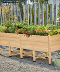 7x2 Ft Raised Garden Bed With 16 Inch Depth And Legs, Drainage Holes, Perfect For Deep Rooted Veggies, Flowers And Herbs