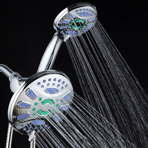 3-In-1 High-Pressure Shower Head With 48 Modes, 7-Inch Chrome Finish, Anti-Clog Microban Jets For More Power And No-Fuss Cleaning