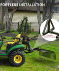 48 Inch Tow Behind Landscape Rake With 17 Steel Tines For ATV UTV And Tractor, 2 Inch Receiver attached to tractor