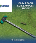 18 Inch Easy Reach Soil Sampler Probe With Built In Ball Mark Tool For Lawns And Houseplants, laying on grass.