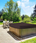 Customizable 18 Oz Waterproof Hot Tub Cover With Elastic Hem For Snug Fit, Weather Resistant Outdoor Square Spa Cover In Coffee