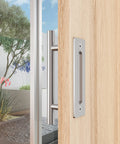 12 Inch Sliding Barn Door Handle Hardware Two Sided Design With Brushed Stainless Steel Pull Handle For Garden Gate And Shed