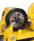 Heavy Duty Workhorse Power Pipe Threader Machine With Self Oiling Die Head, close-up of die head and cutter mechanism.