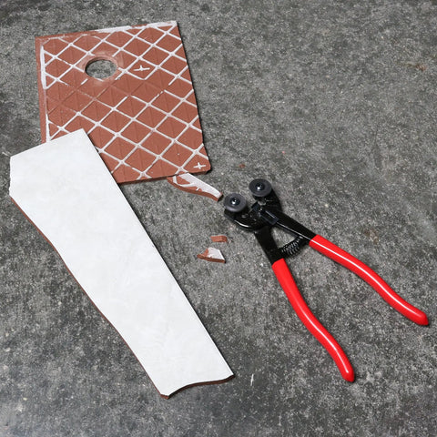 Glass Tile Nippers With Pro Grade Carbide Cutting Wheels And Comfy Grip for precise scoring on ceramic tiles.