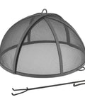 Hinged Fire Pit Spark Screen With Easy Access Lift Handle, No-Fuss Design Keeps Sparks And Embers In, Quick Open For Adding Wood