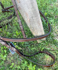 All Leather Driving Harness For Horse Drawn Carriage Brown Premium Quality Adjustable Fit For Pony To Small Horse on grass
