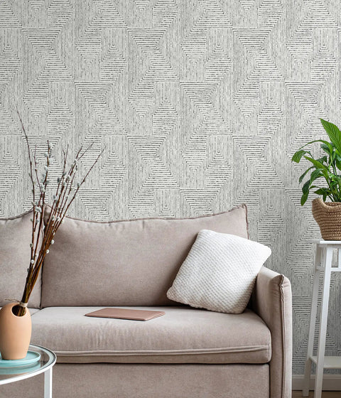 Modern living room with Black Ink Abstract Peel And Stick Wallpaper From Scott Living Self-Adhesive Removable Wallpaper Safe For Walls