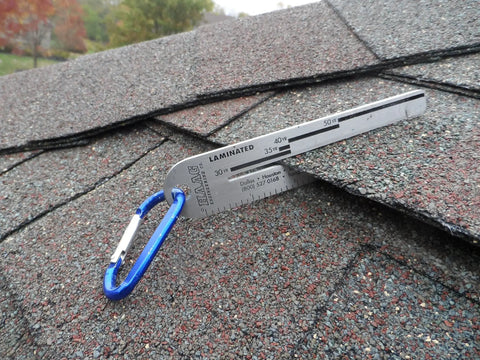 Shingle Thickness Gauge For Roofing Pros Pro Grade Tool That Measures Shingle Thickness And Maps It To Warranty Levels Includes Haag Company Info Key Card And Basic Instructions in use on shingles