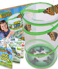 Butterfly Growing Kit For Kids Hands On Live Caterpillars To Butterflies Project With Green Pop Up Enclosure and guide