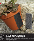 Beefy Extreme Outdoor Heavy Duty Tape With Stick On Adhesive, 10 Ft By 1 In, holding planter on stone surface