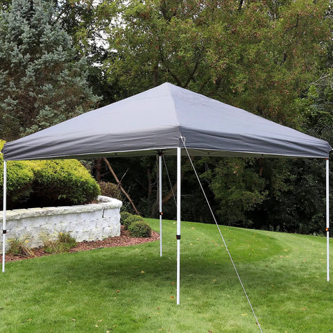 12x12 Canopy Replacement Top For Pop Up Shade Heavy Duty PU Coated 150D Oxford Fabric Gray Cover in outdoor setting