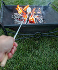 Long 32 Inch Smores Sticks Kit With Stainless Steel Skewers And Smooth Wooden Handles For Marshmallow Roasting At The Campfire