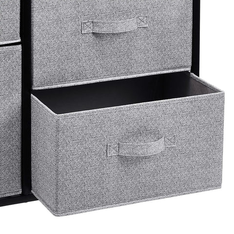 Heavy Duty Five Drawer Closet Organizer In Sleek Black Fabric With Hella Roomy Canvas Drawers Zero Hassle Design For Bedroom Or Living Room Stores Outfits Smooth And Simple
