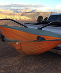 Heavy Duty Hammock Hitch Stand For 2 Inch Receivers Black Finish Mounts Easily To Any Standard 2 Inch Receivers on truck bed