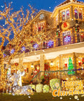 165 Ft 500 LED Christmas Lights Outdoor Indoor Plug In Warm White Waterproof Connectable Clear Wire Twinkle Lights decorating a house