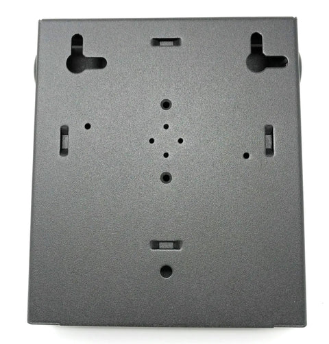 Back view of Wall Mount Fiber Enclosure With Spool And Loaded 6 Port LC UPC OM3 Multimode Duplex LGX Panel Black Pro Grade Build