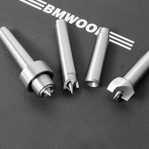 BMWOOD MT2 woodturning lathe live and drive center set, 4 pieces