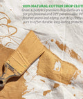 All Purpose Canvas Drop Cloth For Painting And Renovation with paint splatters and brush, durable 12x15 cotton material