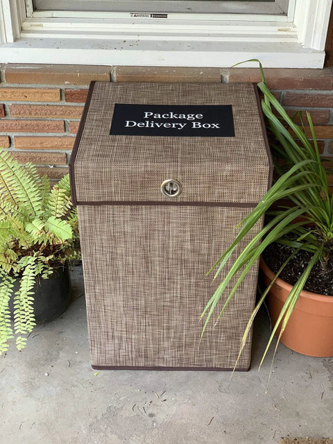 Outdoor Parcel Box Weatherproof Porch Storage Keeps Packages Safe From Rain And Porch Pirates Durable Plastic And Outdoor Fabric