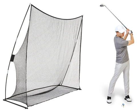 Portable Golf Practice Net For Indoor And Outdoor Swing Training With Quick Setup And Large 8 By 8 Feet Hitting Area Durable Metal And Fiberglass Frame Ball Retrieval Base Grab And Go Friendly Sturdy Yet Lightweight