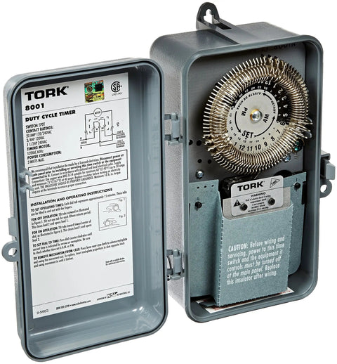 24 Hour Mechanical Time Switch For Indoor Outdoor Use With Noryl Enclosure 120V 20A SPDT Output NEMA 3R Weatherproof Timer