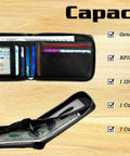 Men's Zipper Leather Bifold Wallet With RFID Blocking Slim Zip Around Card Holder showing interior slots and card slots
