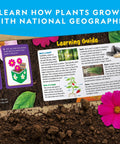 Kids Flower And Herb Gardening Kit with learning guide, soil, and cosmos flower for a fun home or classroom project.